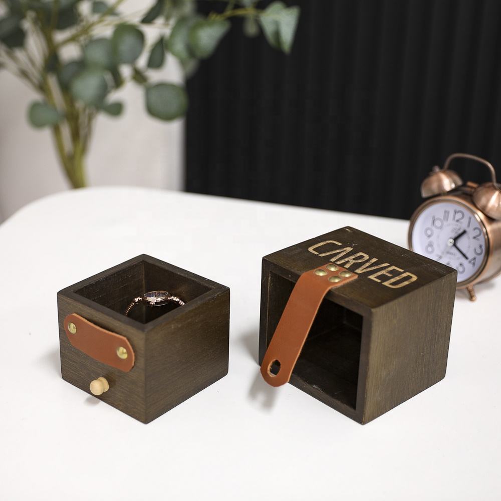 wooden storage box with leather Creative Design home furnishings Desktop decorations Custom colours Dimensions Logo available