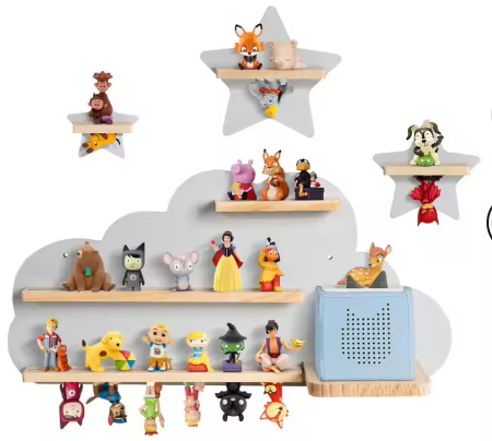 FSC&BSCI Wooden Tonie Shelf for Toniebox Hearing Figures, Magnetic Storage for 20-25 Tonie, Perfect Tonie Storage Shelf