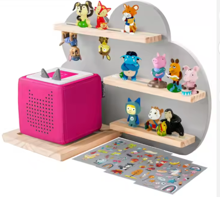 FSC&BSCI Wooden Tonie Shelf for Toniebox Hearing Figures, Magnetic Storage for 20-25 Tonie, Perfect Tonie Storage Shelf