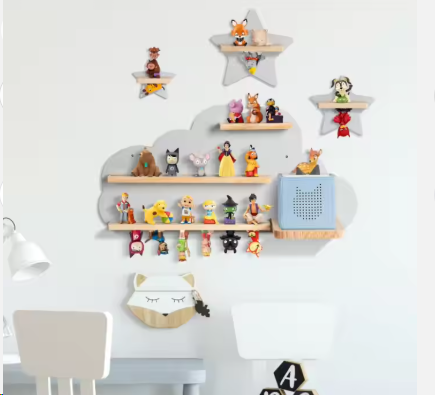 FSC&BSCI Wooden Tonie Shelf for Toniebox Hearing Figures, Magnetic Storage for 20-25 Tonie, Perfect Tonie Storage Shelf