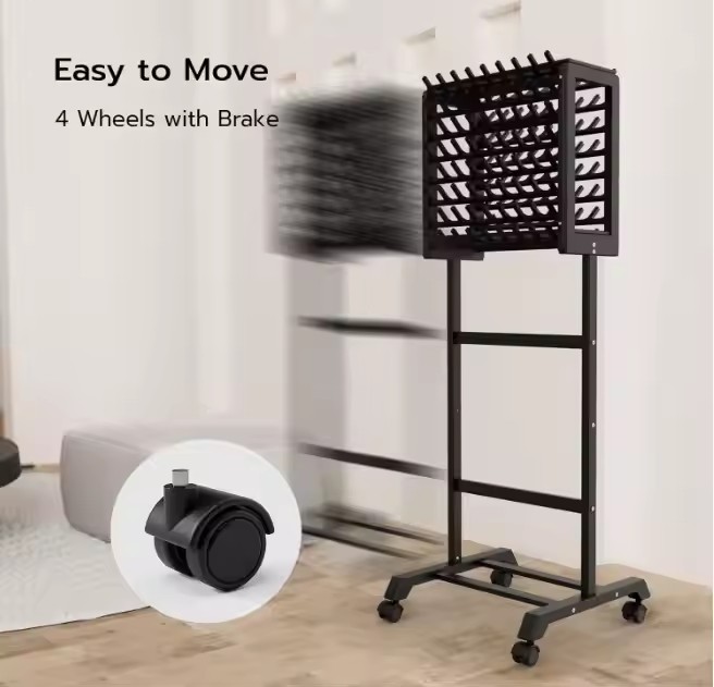 FSC&BSCI Custom Black Wooden Braiding Hair Racks for Braiders Standing Braid Rack Home,Hair Separator Stand for Hairstylists
