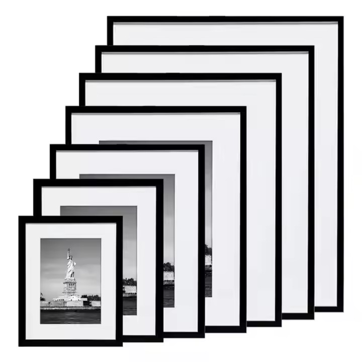 Custom Rectangle 11*14 Picture Frame Wall Hanging Photo Frame Desktop Simple Wood Black 5x7 Photo Frame