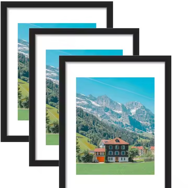 Custom Rectangle 11*14 Picture Frame Wall Hanging Photo Frame Desktop Simple Wood Black 5x7 Photo Frame
