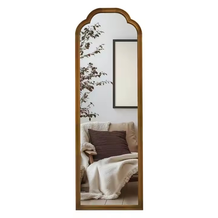 Solid Wood Full-Length Frame Wood Bathroom Wall Entryway Mirror Wood Frame Wall Mirror Full Length Mirror