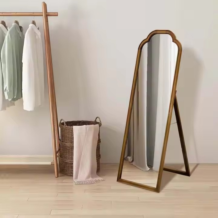 Solid Wood Full-Length Frame Wood Bathroom Wall Entryway Mirror Wood Frame Wall Mirror Full Length Mirror