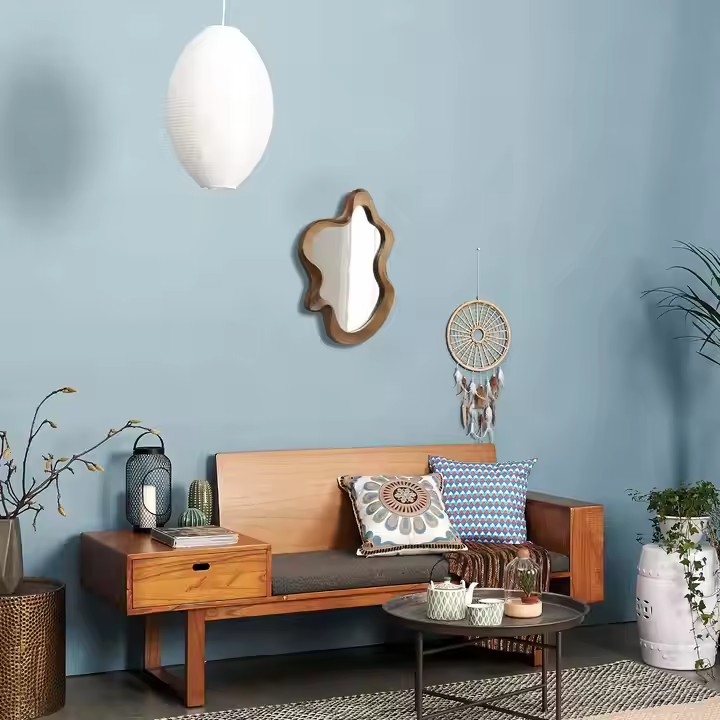 Dark Brown Bathroom Mirror Custom Wood Wall-Mounted Wooden Mirror Hanging Mirror
