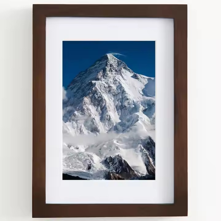 Solid Oak Wood Rectangle Hanging Picture Frame Real Glass Custom Color Simply Framed Wood Photos Frames