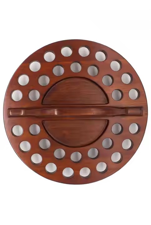 Food Durable Custom Size Wooden Round Communion Tray Communion Tray Wooden Round 34 Glass Communion Tray