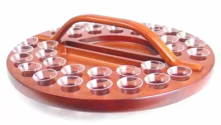 Food Durable Custom Size Wooden Round Communion Tray Communion Tray Wooden Round 34 Glass Communion Tray
