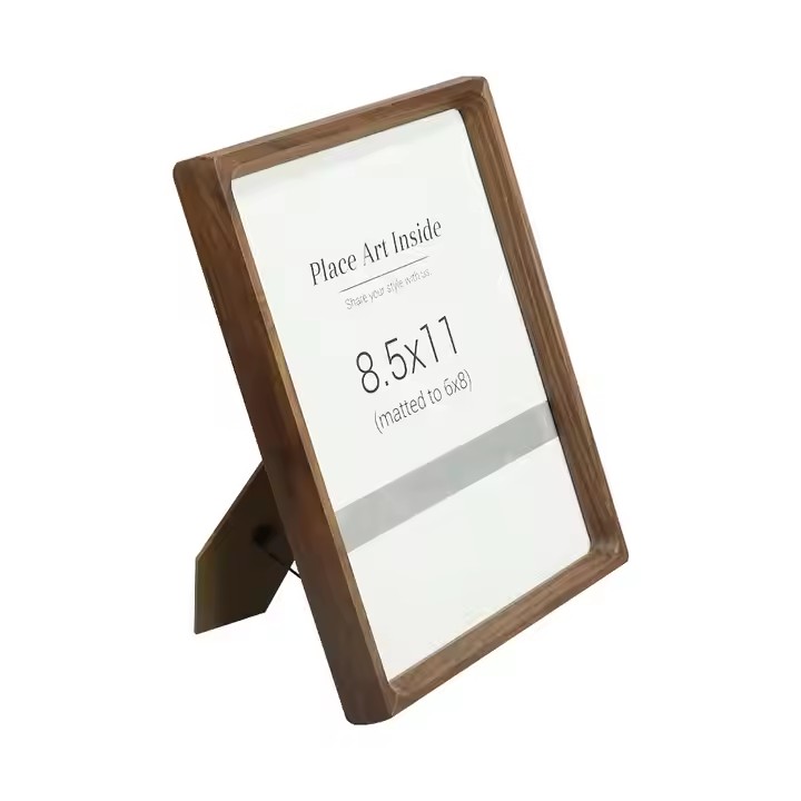 8.5x11 Custom Brown Home Desktop Photo Frame Wooden Picture Frame for Living Room Bedroom