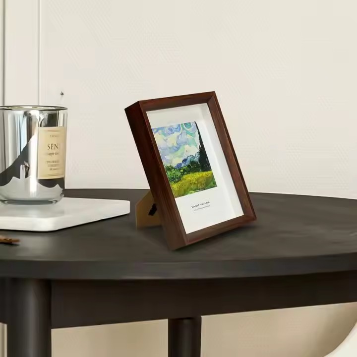 Picture Frame for Tabletop Display Wall Mount Solid Wood High Definition Glass Photo Frame Set of 4 Picture Frames Photo