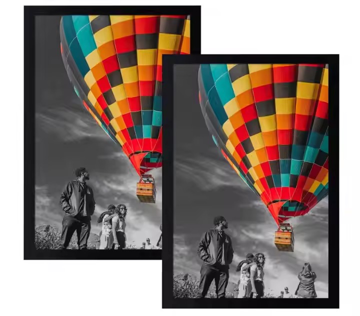 FSC&BSCI Museum Wooden Poster Frame Medium, Vertical & Horizontal Wall Hanging Picture Frame for Photos, Posters & Art Prints