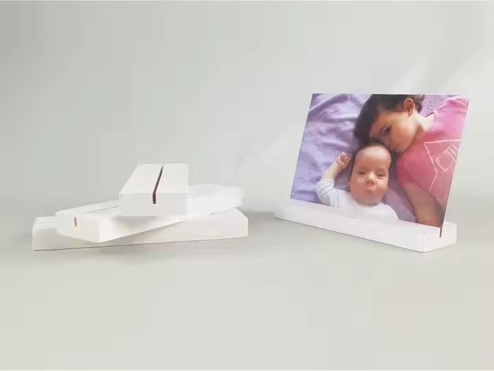 Custom Photo Base Pine Wood Stand Unfinished Rectangle Display Wooden Bases with groove Wood Blocks