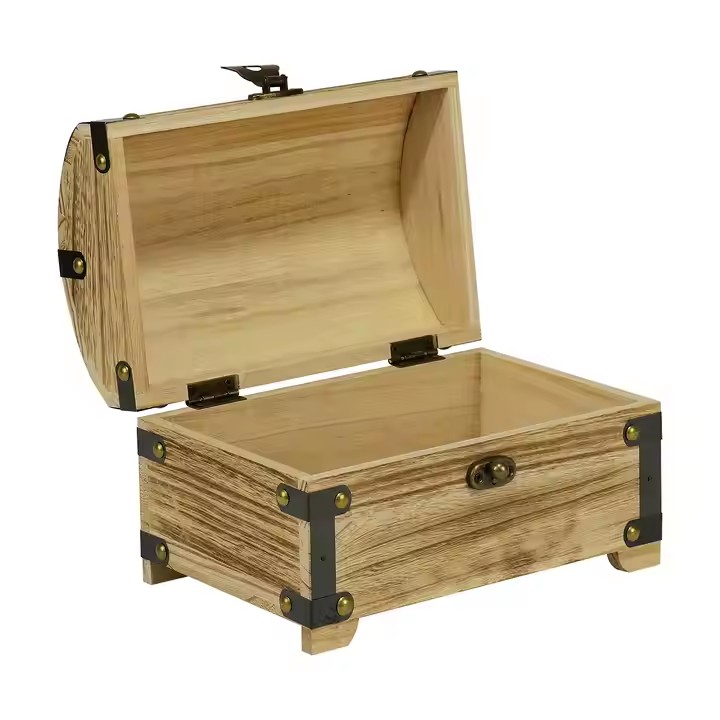Ladies Women Ring Earrings Necklace Organizer Storage Trinket Wooden Jewelry Wood Box Keepsake Treasure Chest
