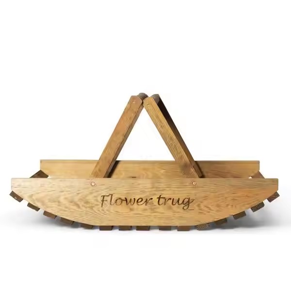 Handle Rustic Wooden Garden Bucket Trug Garden Flower Trug Wooden Trug Basket