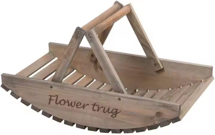 Handle Rustic Wooden Garden Bucket Trug Garden Flower Trug Wooden Trug Basket