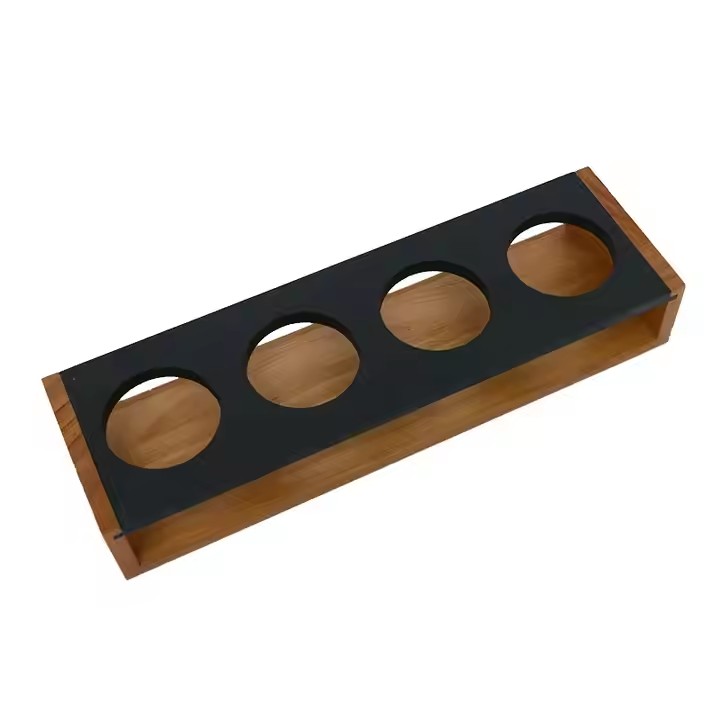 BSCI Factory Custom logo Shot Flight Tasting Whisky Wine Beer Flight Board for Drinks with Glasses