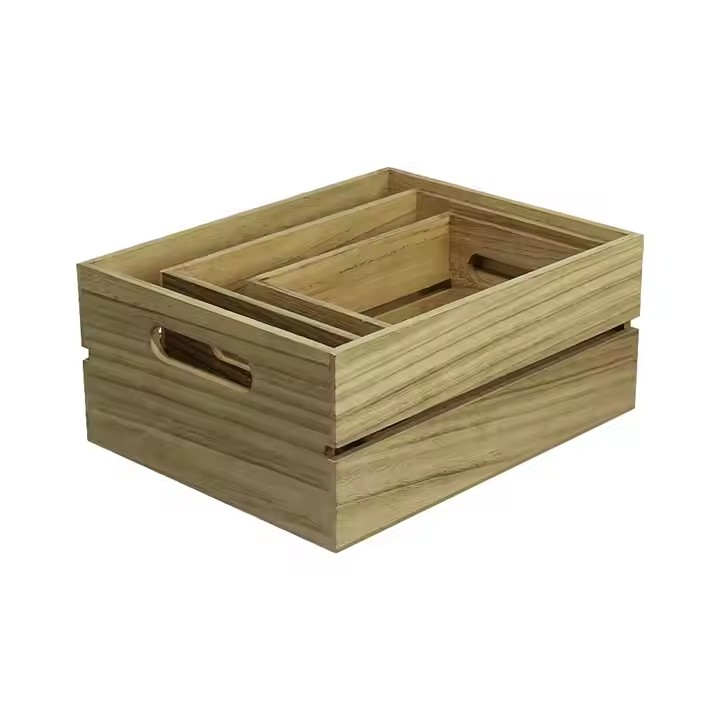 Wooden Storage Basket with Bow Home Decoration Manufacturer Personalised Designs Creative Styling Can Be Customized Color Size