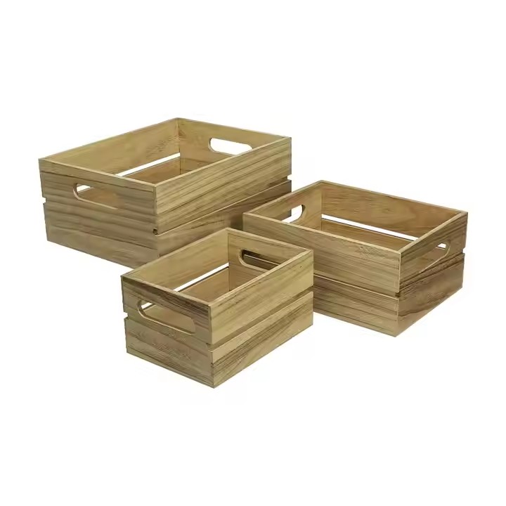 Wooden Storage Basket with Bow Home Decoration Manufacturer Personalised Designs Creative Styling Can Be Customized Color Size