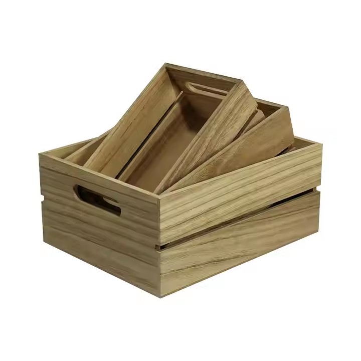 Wooden Storage Basket with Bow Home Decoration Manufacturer Personalised Designs Creative Styling Can Be Customized Color Size