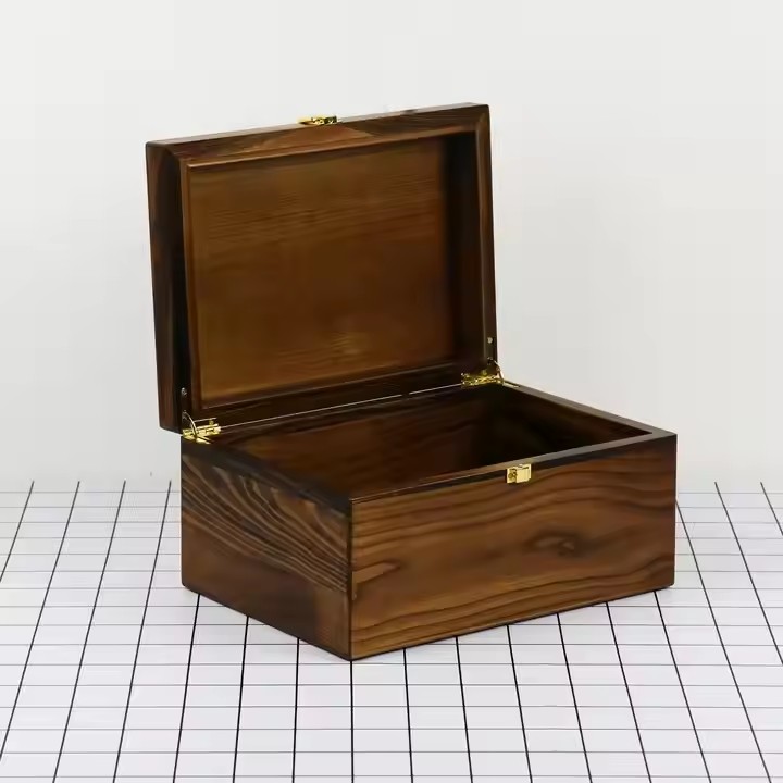 Custom Wood Box Earrings Necklace Jewelry Wooden Storage case Organizer Box with Lock