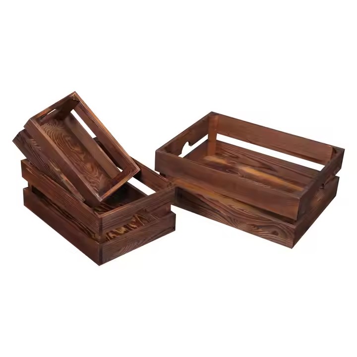 BSCI FACTORY Wholesale Wooden Lattice Collapsible Toys Books Fruit Storage Crate with Cotton Lining