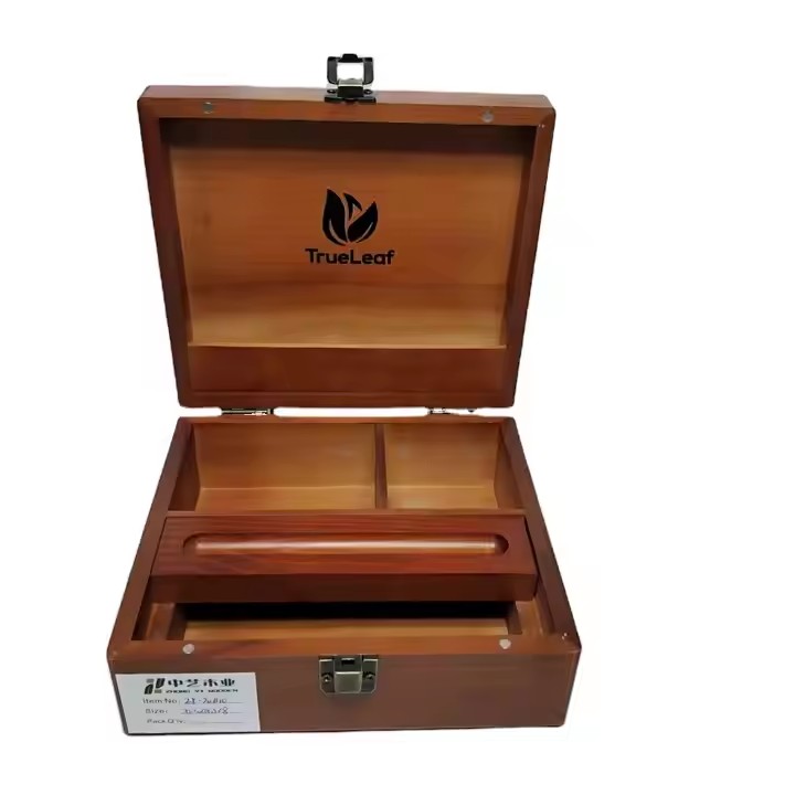 FSC&BSCI Rustic Pine Storage Promotional Reusable Eco Friendly Wooden Stash Box with Lock