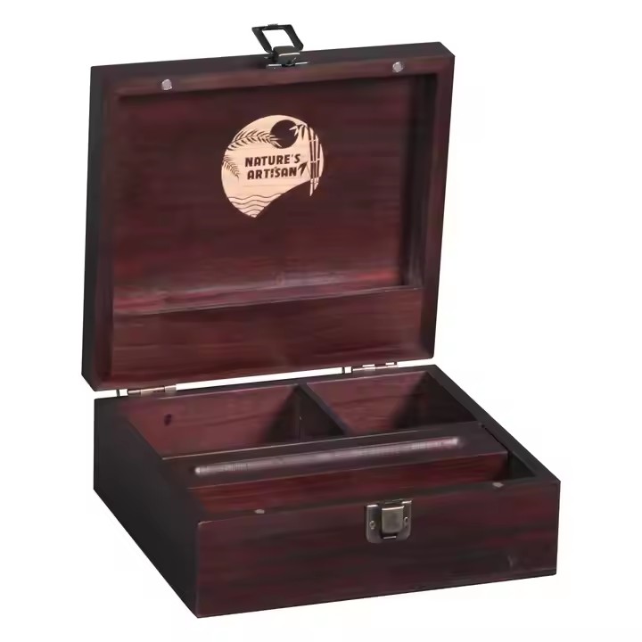 FSC&BSCI Rustic Pine Storage Promotional Reusable Eco Friendly Wooden Stash Box with Lock
