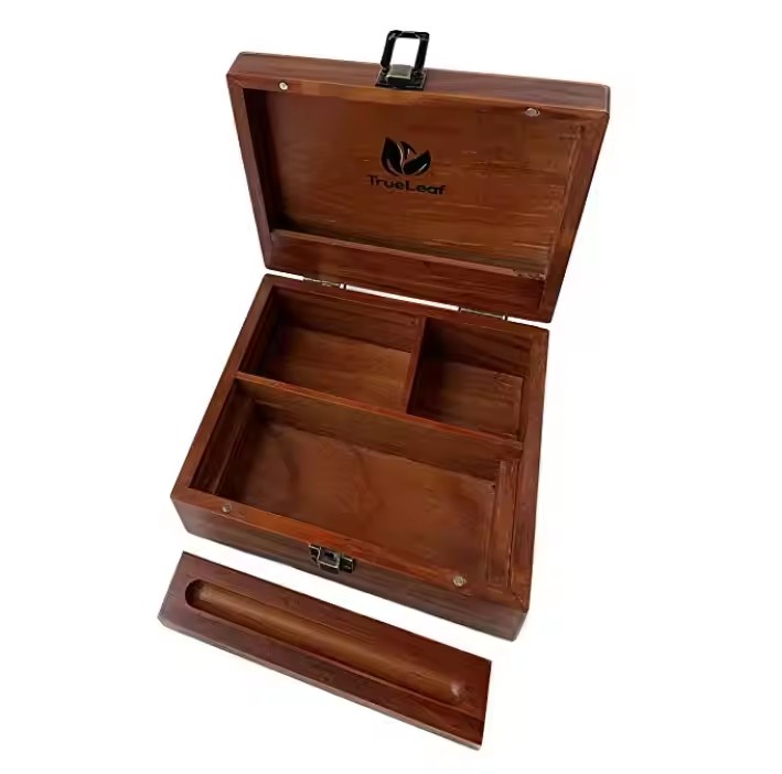 FSC&BSCI Rustic Pine Storage Promotional Reusable Eco Friendly Wooden Stash Box with Lock