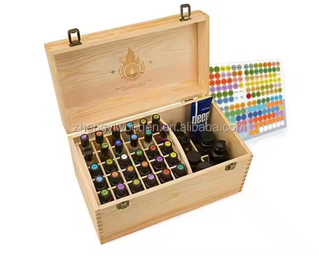 China Factory FSC Tier Wooden Doterra Essential Oil Bottles Storage Gift Box Organizer for Christmas Travel