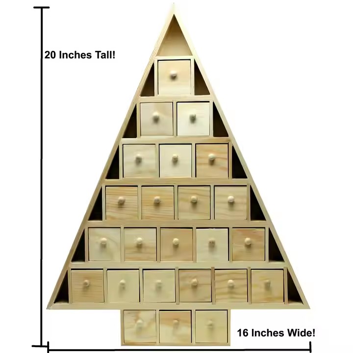Custom House Shape Plywood Advent Calendar Advent Calendar Drawers OEM Christmas Wooden Advent Calendar