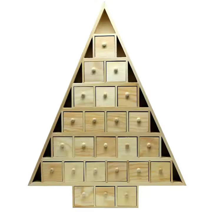 Custom House Shape Plywood Advent Calendar Advent Calendar Drawers OEM Christmas Wooden Advent Calendar