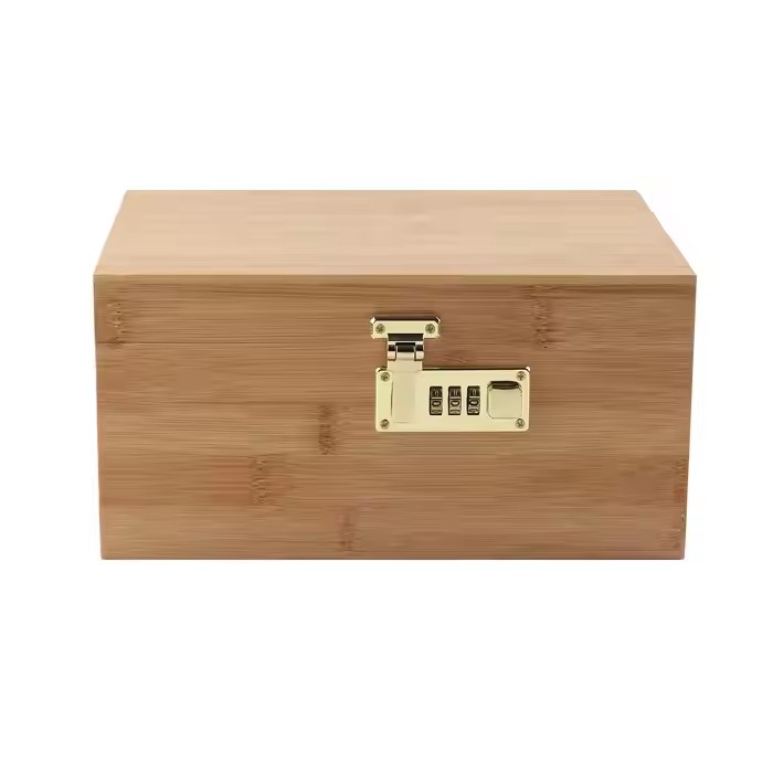 Wooden Stash Box Bamboo Smoke Box Rolling Tray Stash Box with Lock