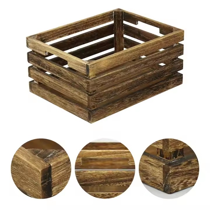 Custom Cheap Wooden Crates Wholesale Wooden Storage Fruit Crates for Sale Vegetables Wooden Crate Box