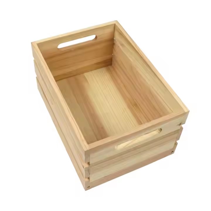 Wooden Household Storage Box Desktop Sundry Storage Supermarket Display Wooden Crate