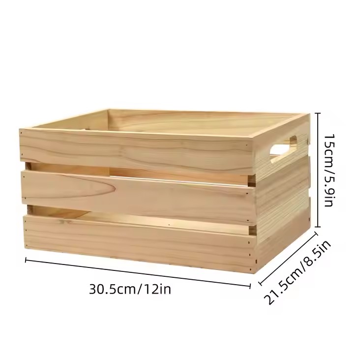 Wooden Household Storage Box Desktop Sundry Storage Supermarket Display Wooden Crate