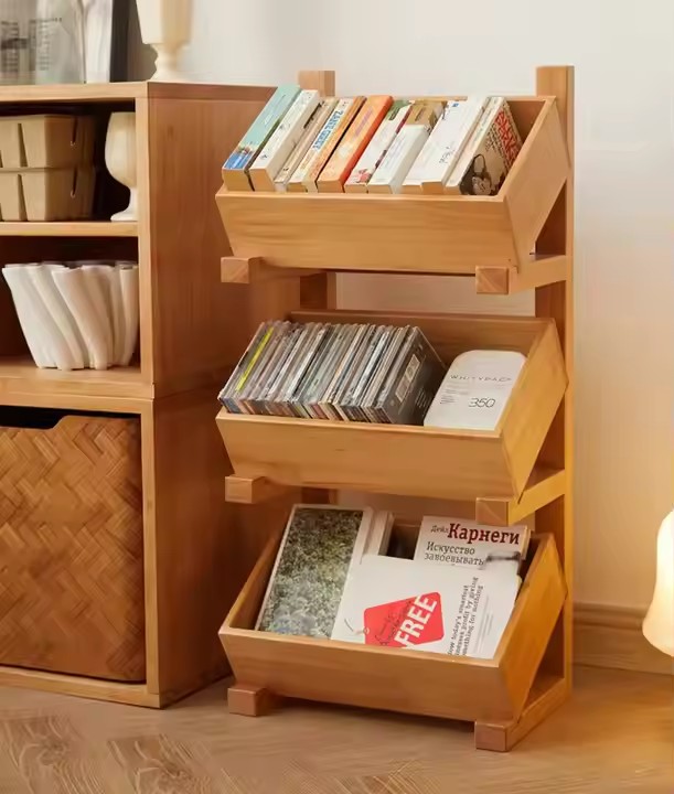Customized 2-layer 3-tier Wooden Kitchen Fruit Vegetable Storage Basket