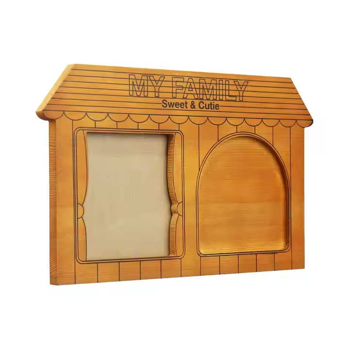 5x7 Custom Creative House Shapes Wall Mounted Frame Photo Frame Wooden Picture Frame