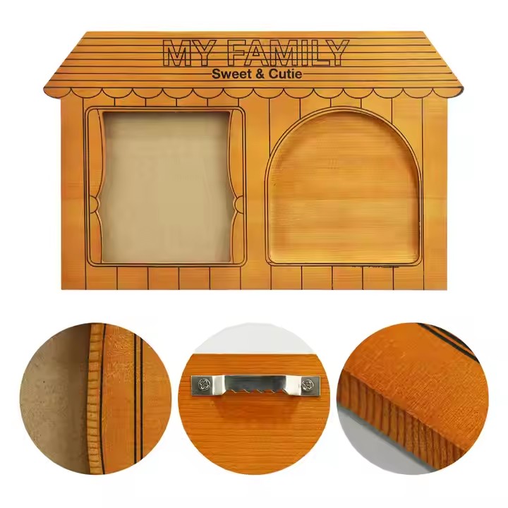 5x7 Custom Creative House Shapes Wall Mounted Frame Photo Frame Wooden Picture Frame