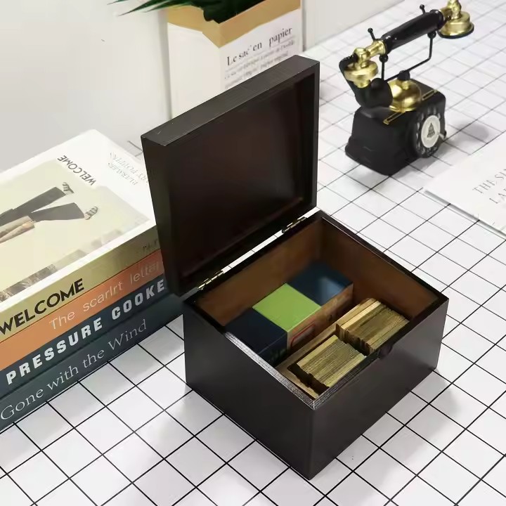 Wholesale Customized Decorative Black Wooden Stash Box