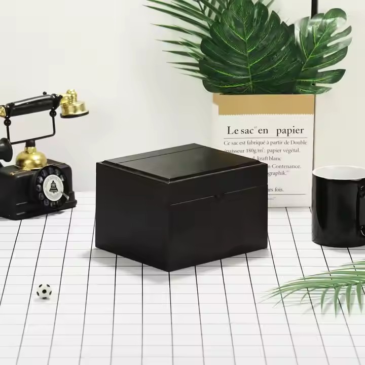 Wholesale Customized Decorative Black Wooden Stash Box