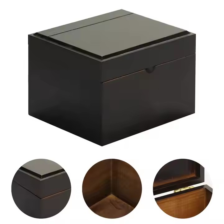Wholesale Customized Decorative Black Wooden Stash Box