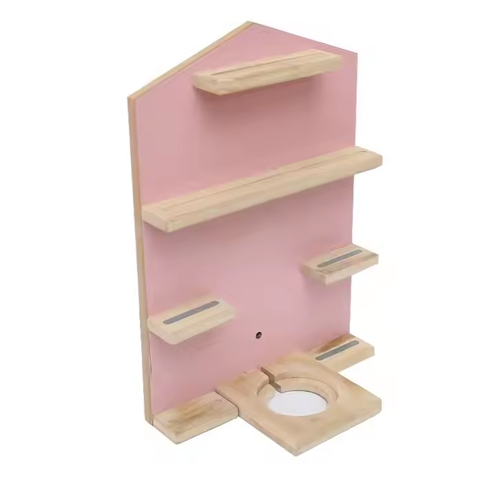 Factory FSC&BSCI Wall Mount Regal Wooden Toniebox and Tonies Magnetic Storage Shelf