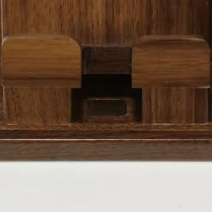 Walnut Wood Phone Stand, Desktop Wooden Phone Holder for Office Mobile Phone Stand with Storage Compartment