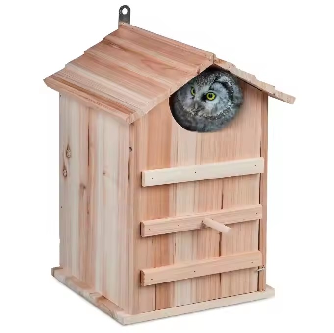Rectangular Opening Bird Box Owl Nesting Box Owl Bird Box DIY rustic Wooden Owl House