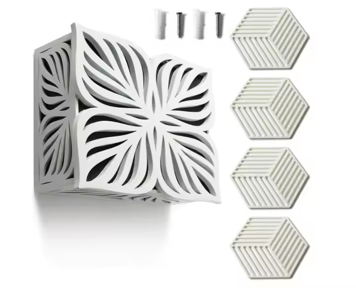 FSC&BSCI Doorbell Chime Cover Box, White Modern Decorative Wooden Design, Universal Fit Door Bell Cover