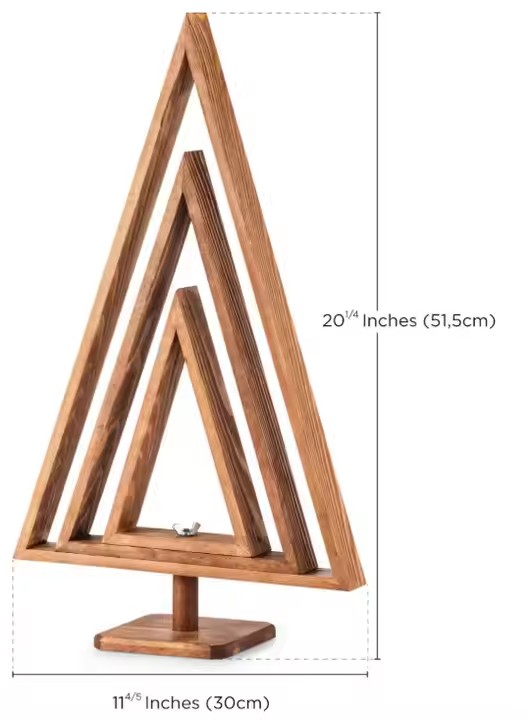 Home Decoration Customized High Quality Natural Pine Wood Christmas Decoration Table Top Tree with Stand