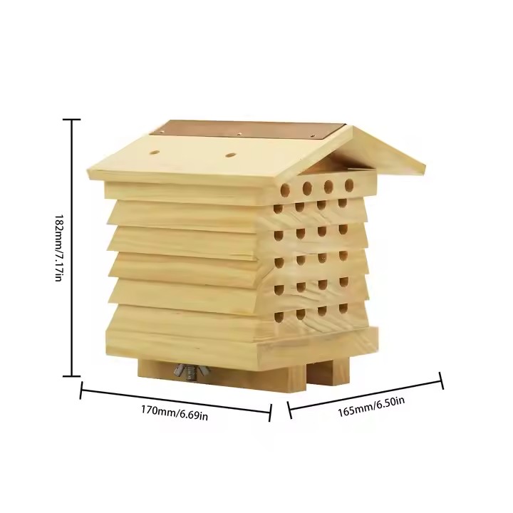 FSC&BSCI Customized Natural Wooden Insect Hotel, Garden Insect House for Ladybugs, Lacewings, Butterfly, Bee, Bug