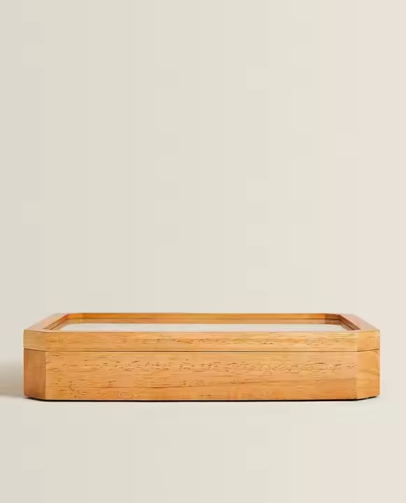 Factory Custom E-co Friendly Desktop Jewelry Box Wooden Storage Box with Lining