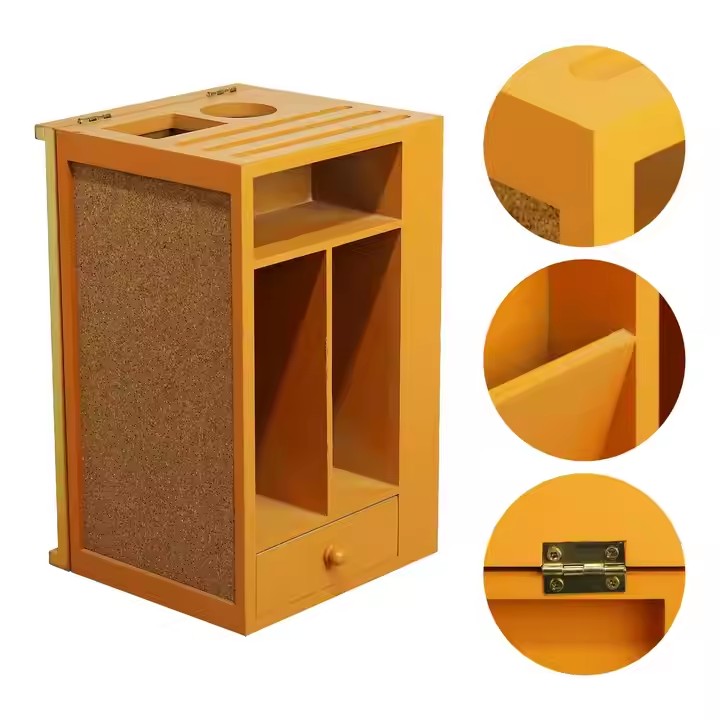 Wooden Portable Storage Box Factory Personalised Creative Lockable Wooden Black Storage Box Detachable